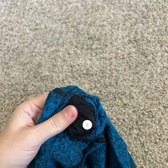 Lululemon High Times Pant Luon Spray Jacquard Shocking Blue Black Size 8 Women's - Picture 9 of 9